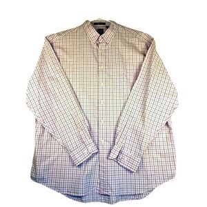 Vintage 90s GAP The BIG Oxford Shirt Mens Large L Pink Check Plaid Oversized